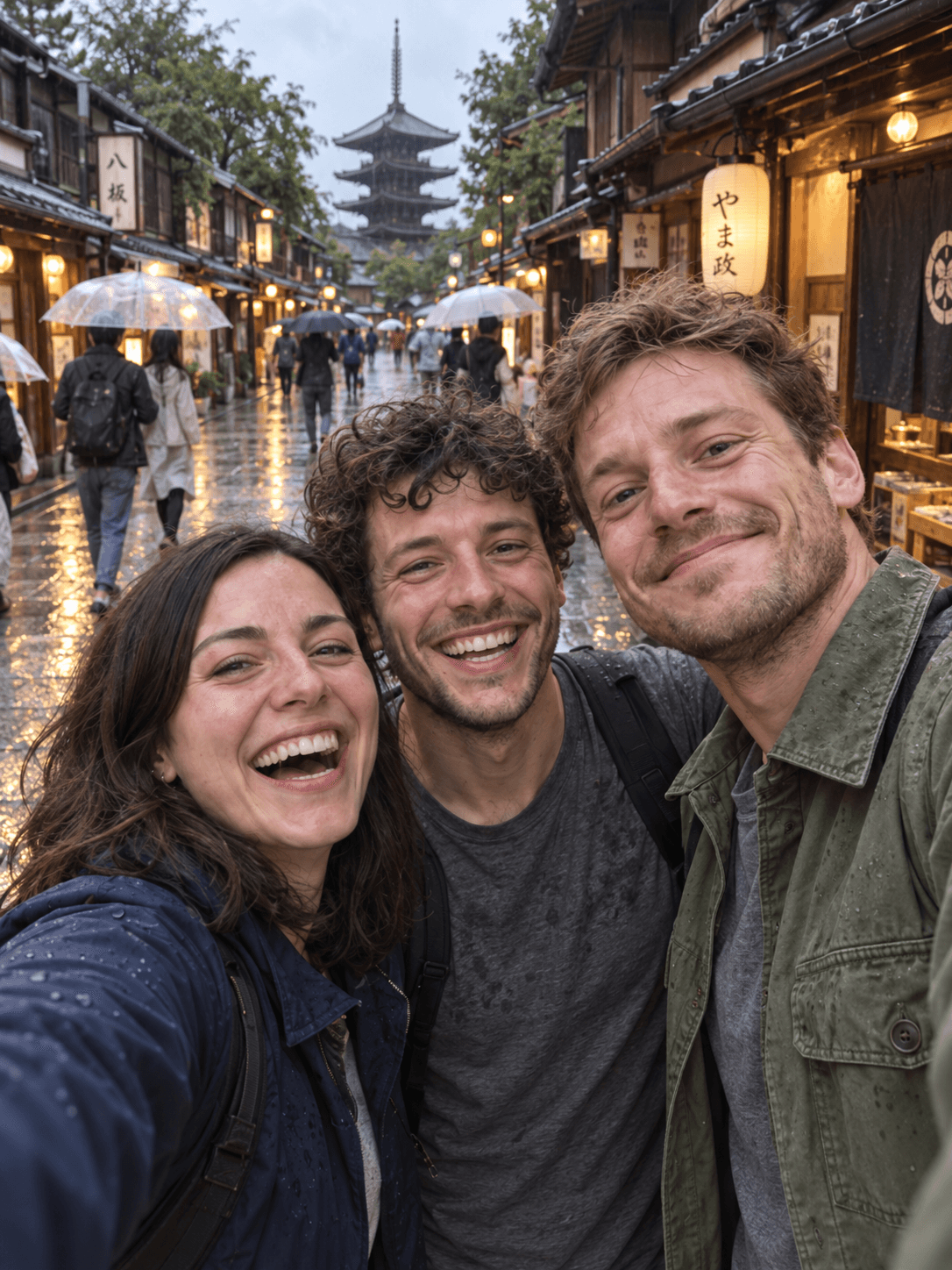 Reisgenoten uit de Japan-demoreis samen in Kyoto